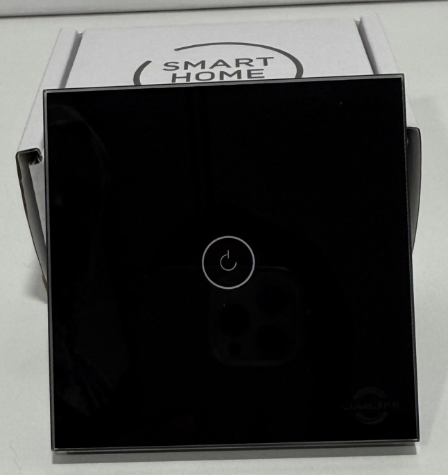 Tuya 1G Zigbee Touch Switch with Neutral Line, Fire-Proof Tempered Glass Panel, 10A Rated Current, Compatible with Alexa & Google Systems